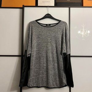 Womens Grey and Black Top